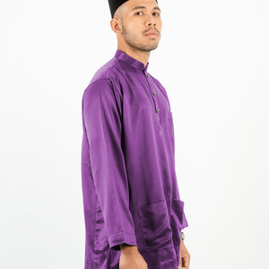 Baju Melayu Cekak Musang Sateen Purple