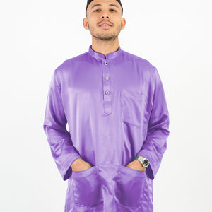 Baju Melayu Cekak Musang Sateen Lavender